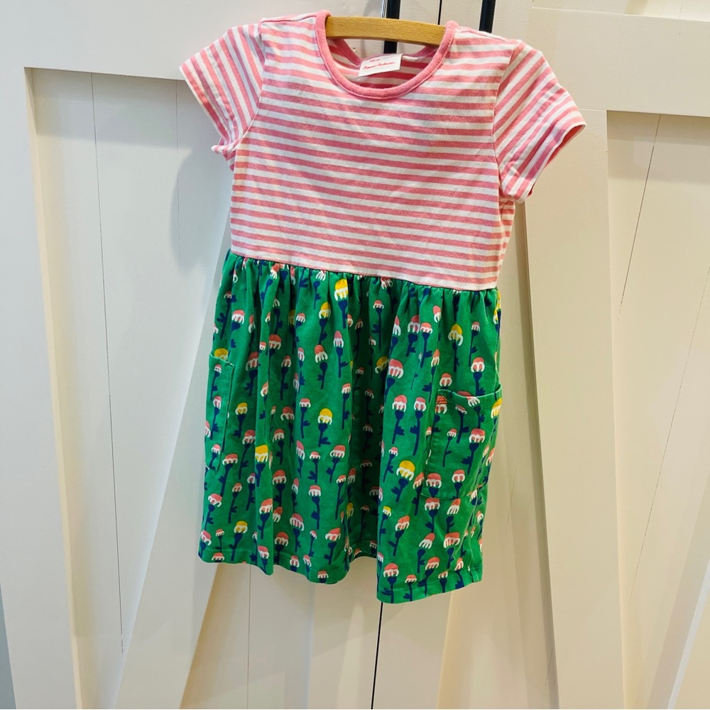 Hanna Andersson Pink Striped and Green Floral Dress